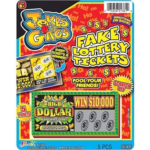 Ja-Ru Jokes & Gags Fake Lottery Tickets, 5 PCS [Practical Joke] (1381)