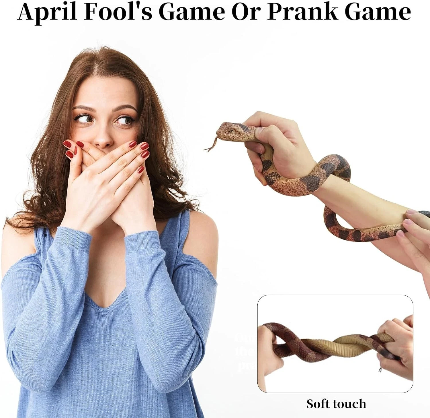 Realistic Fake Snakes Toy Soft Rubber Snake Realistic Keep Birds and Squirrels