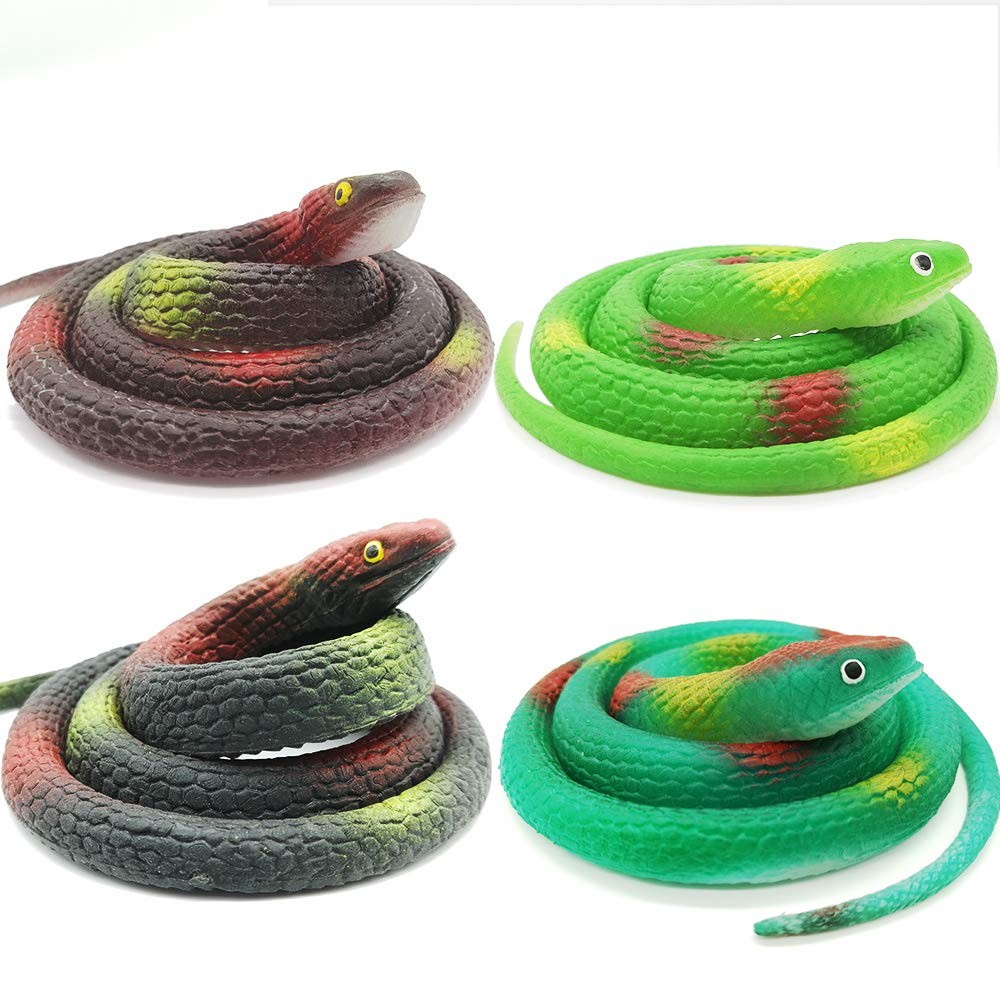 Lechay Rubber Snakes to Keep Birds Away,4 Pieces 29 Inch Realistic Rubber Sna…