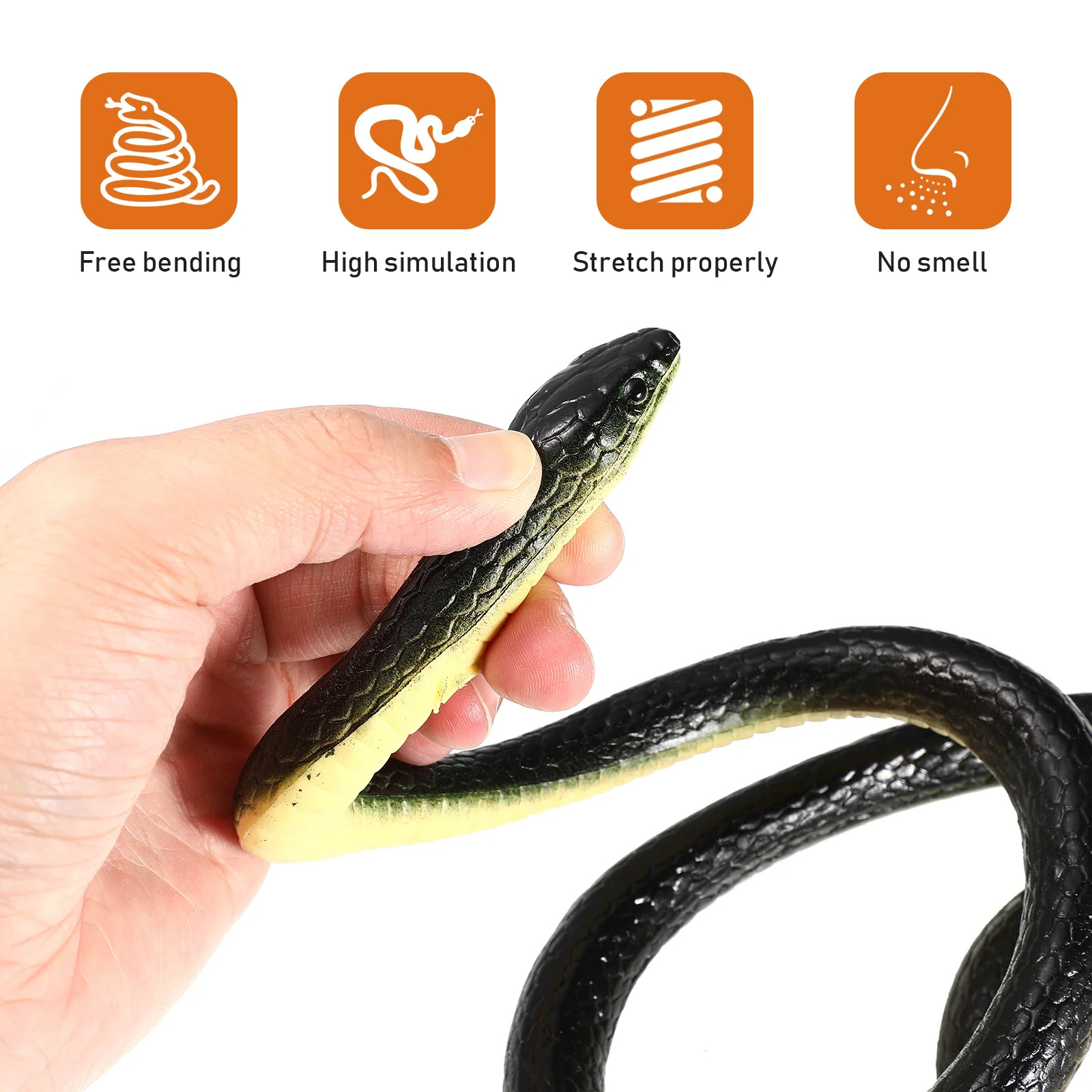 1pc Rubber Fake Realistic Snake Lifelike Scary Toy Prank Party Joke Easter Gifts