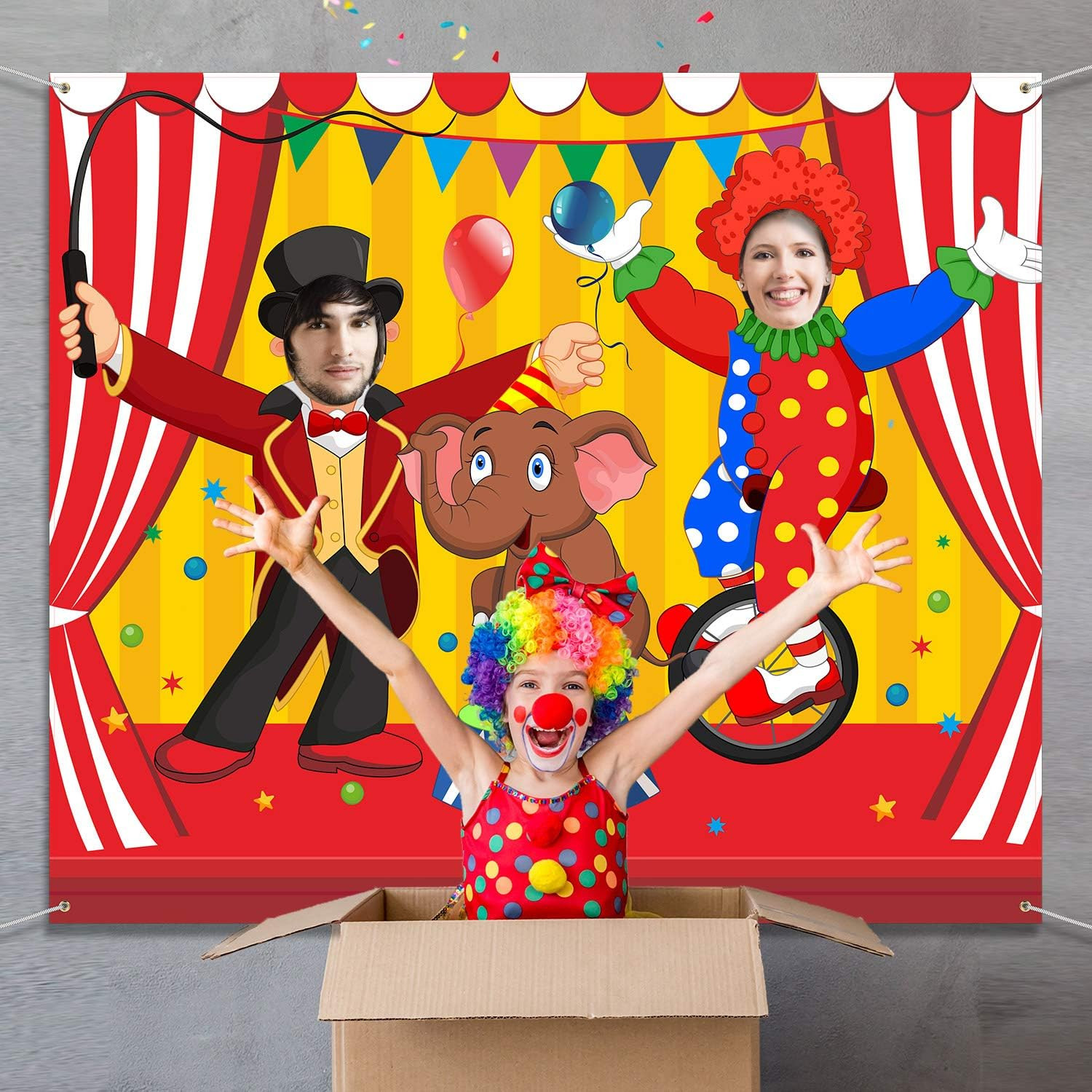 Carnival Circus Backdrop 59x51in Large Door Banner Photo Booth Party Decor Kids!