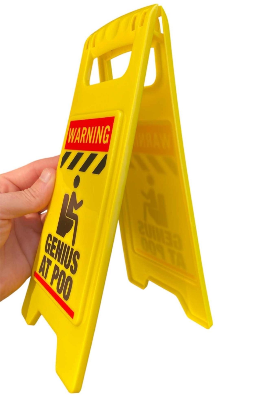 ⚠️ Funny Warning Genius Poo Desk Sign 💩 🚽 Office Humor Gag Joke Potty Gift 👀