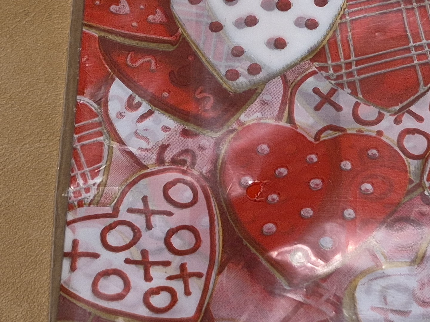 Paper Art Plastic Treat Bags Valentine’s Heart 20ct 4x9in Frosted Hearts Cookies