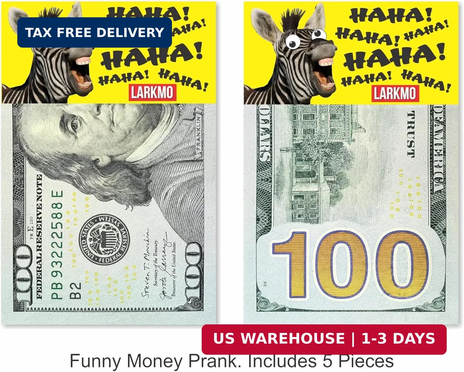 Larkmo Prank Gag Practical Joke Kit Bundle – Fake Lottery Tickets, Parking Viola