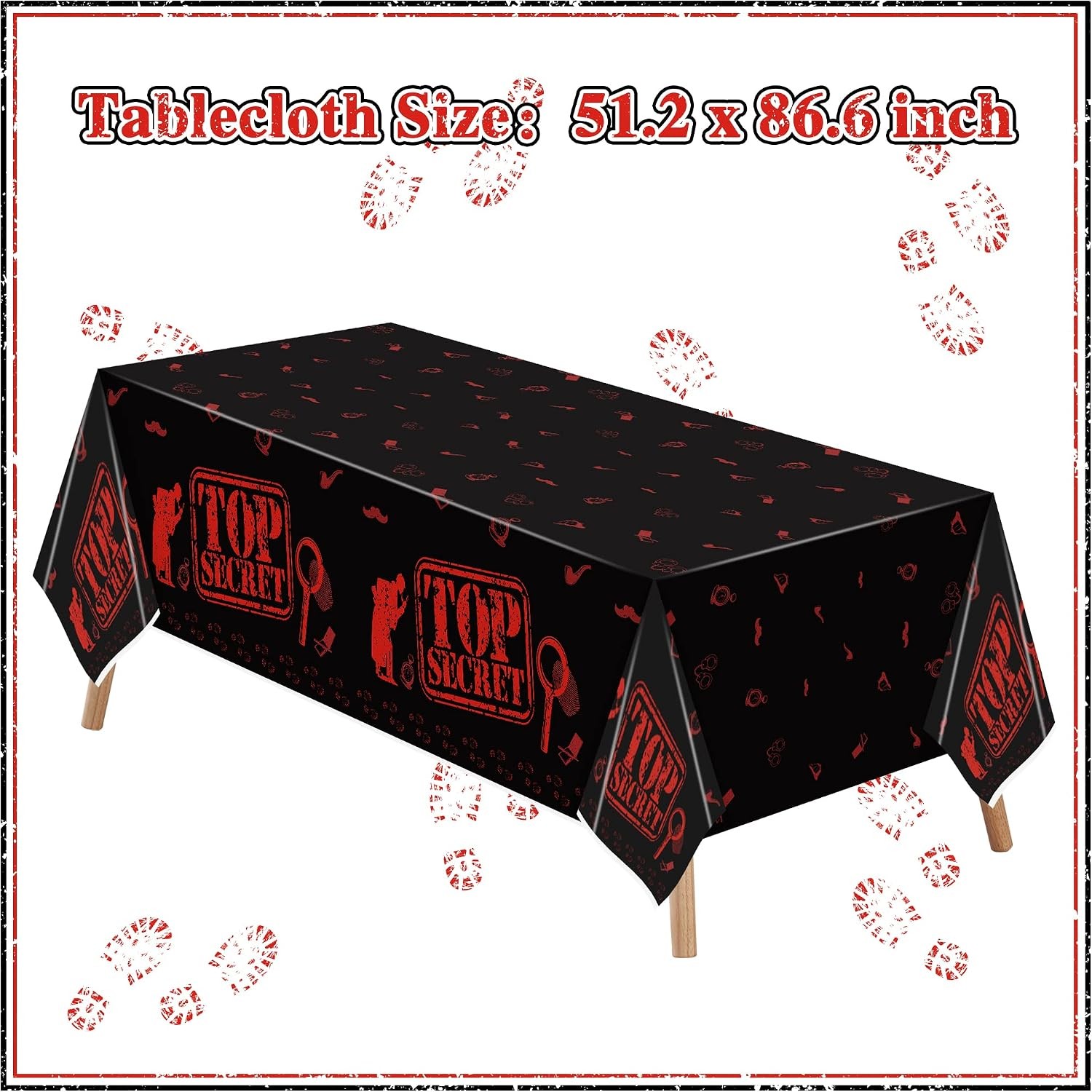 3PCS Spy Party Tablecloths for Kids Birthday Secret Agent Theme Table Covers Spy