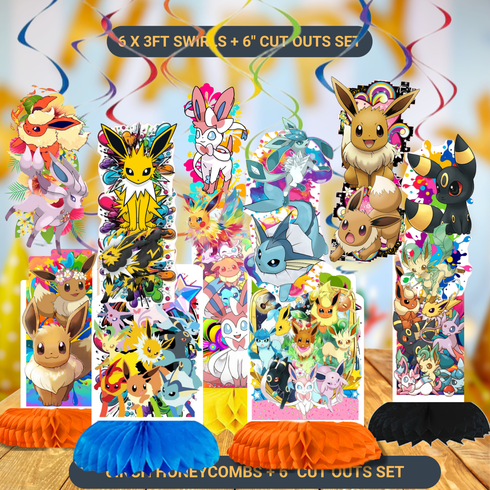 POKEMON PARTY SUPPLIES BIRTHDAY DECORATION BALLOON TABLEWARE SWIRL PLATE CUP