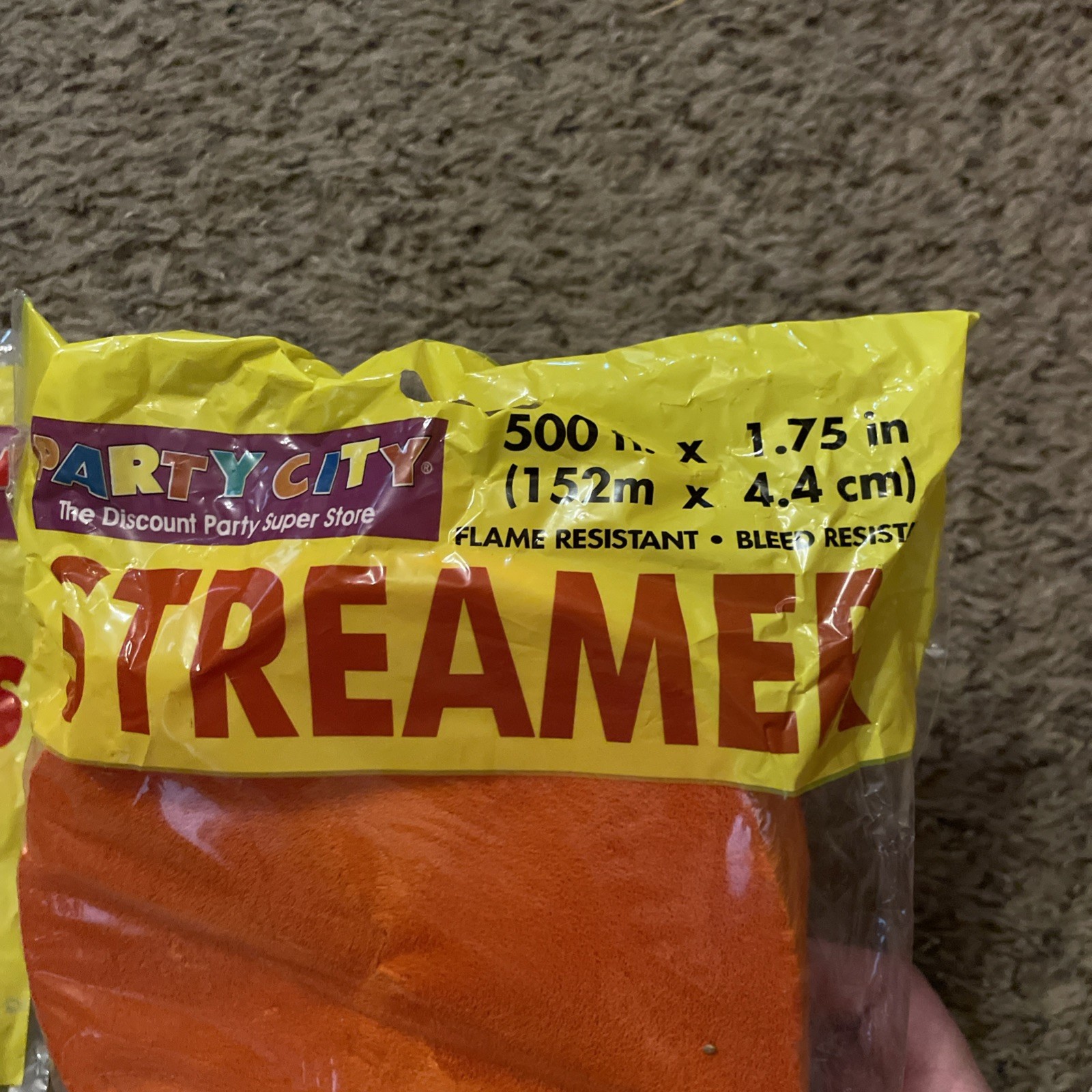 NEW Lot Of Party City Orange 12” 20 Balloons And 500 Ft. Crepe Streamers NIP