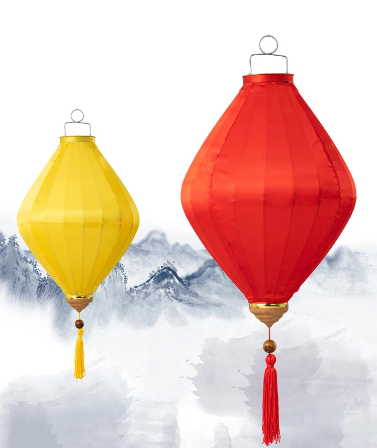 Retro Chinese Hanging Lantern Waterproof Solid Color Festival Party Cloth Decor