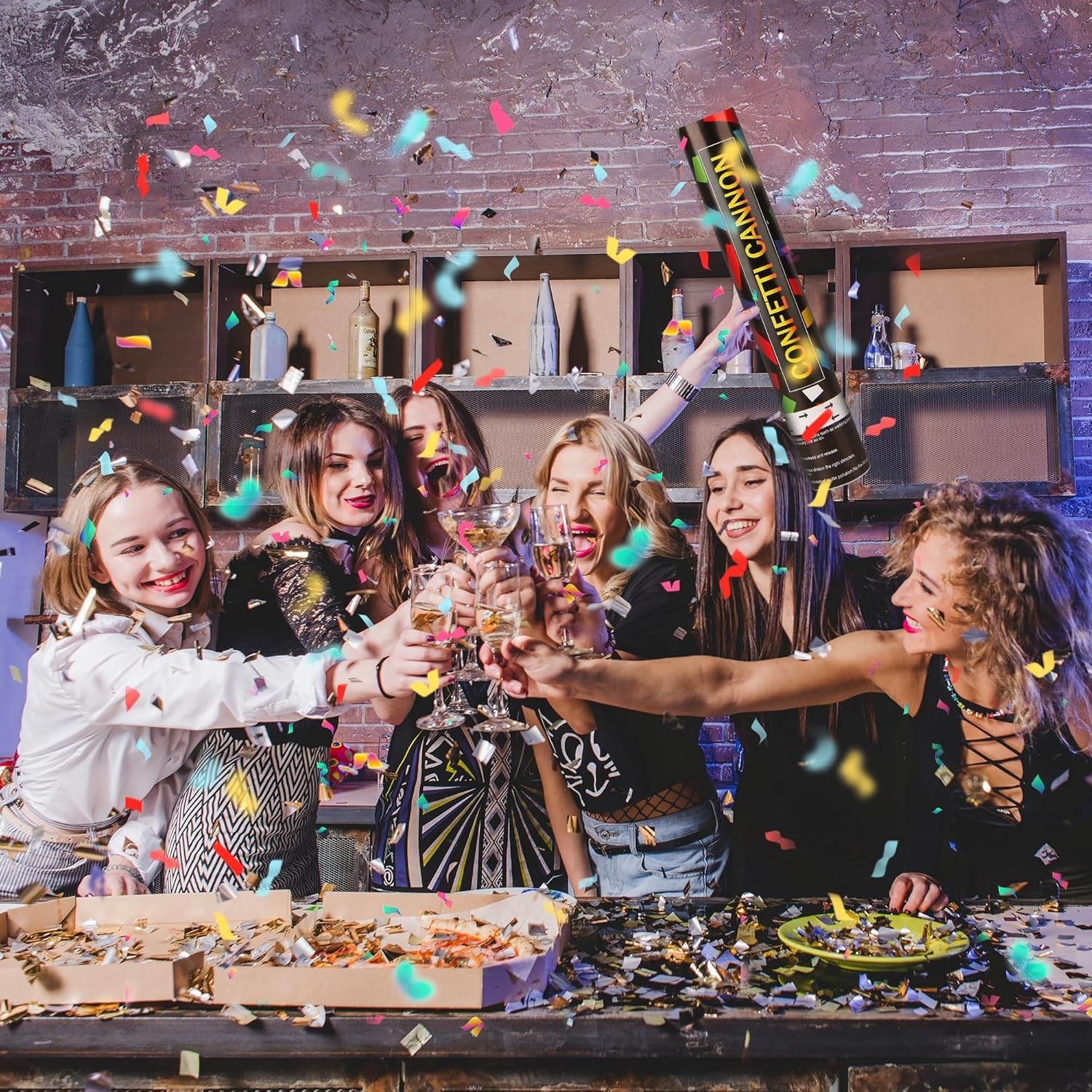 Celebration Ready: 6 Pack 12 Inch Multicolor Confetti Cannons for Any Occasion