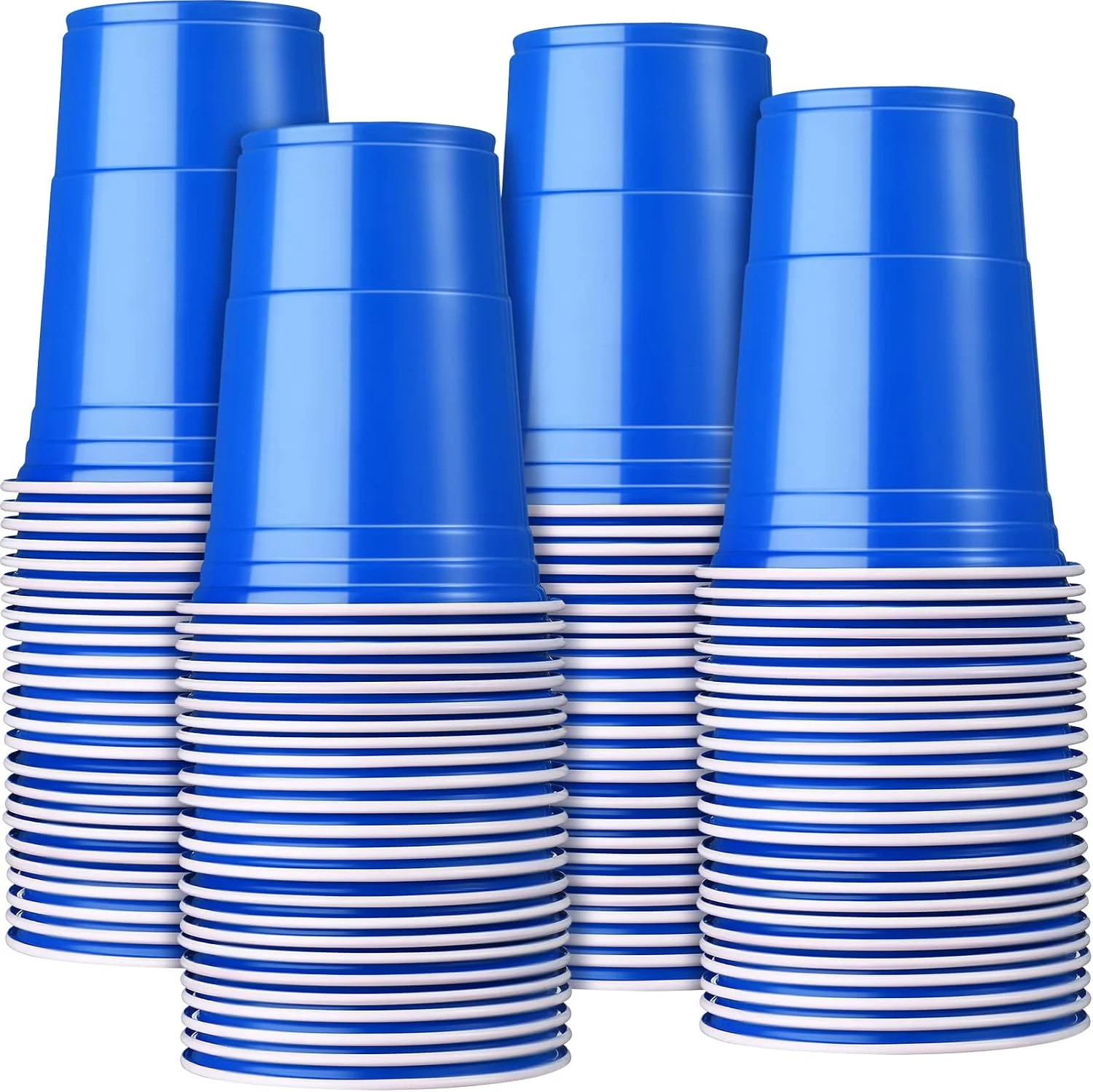 Mimorou Blue 200 Pack Plastic Cups 16 oz Disposable Cups for Party Wedding Hallo