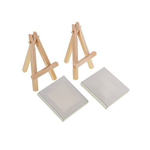 Party Pack Mini Canvas with Easel, 4 Pieces, None