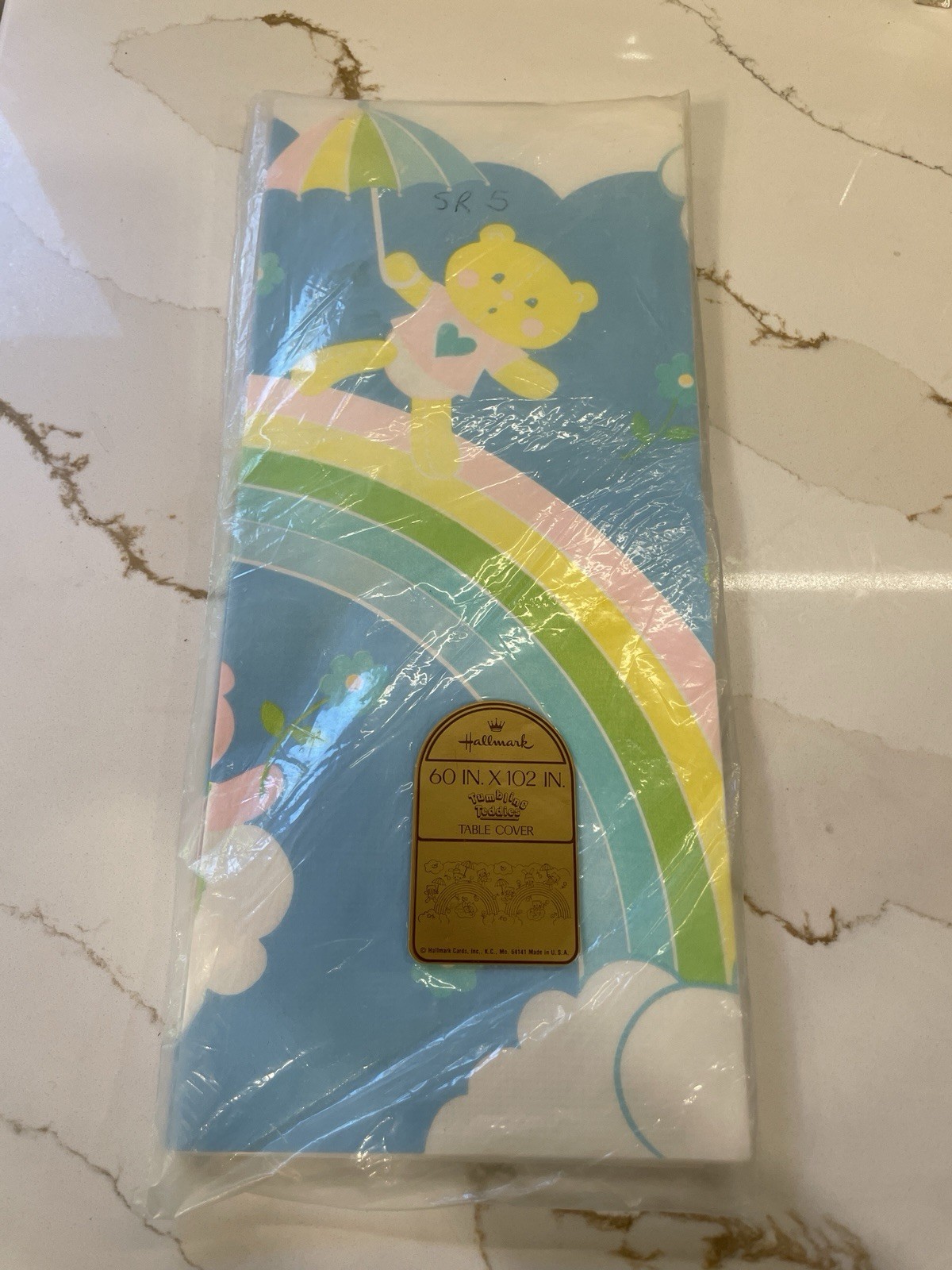 Vintage Hallmark Tumbling Teddies Tablecloth 60 x 102 Baby Shower New Old Stock