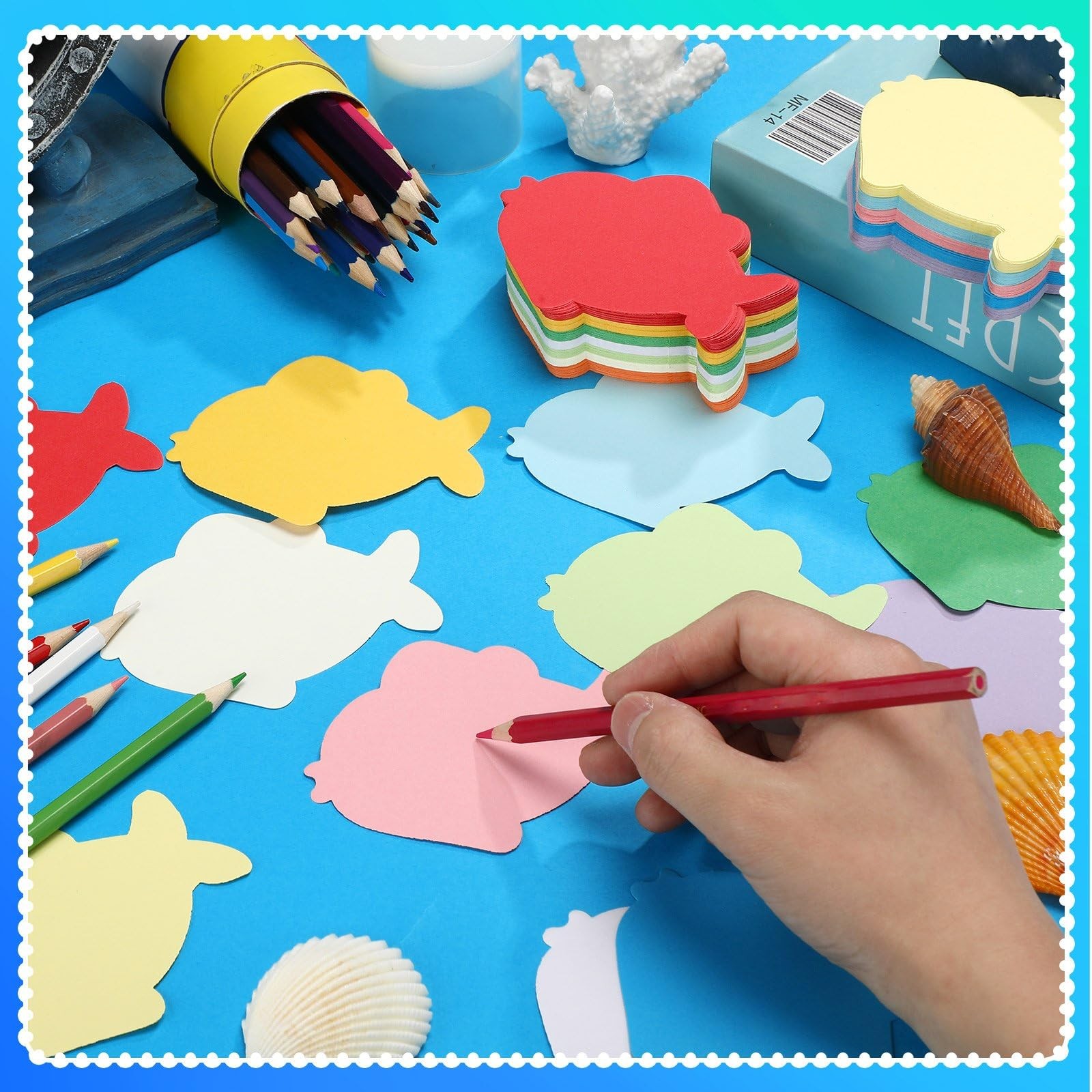 360 PCS 3.9 Inch Assorted Color Paper Fish Cutouts Die Cut DIY Craft Decor