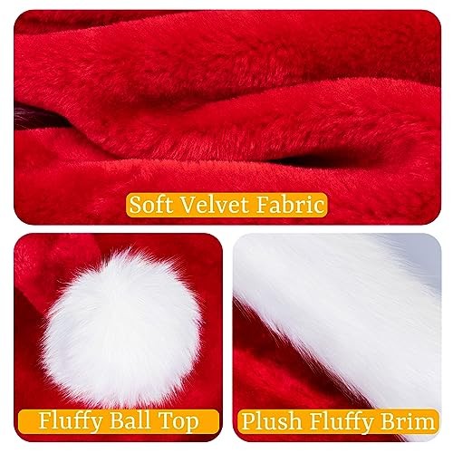 Christmas Santa Hat for Adults, Unisex Velvet Classic Adult Size 1 Pack