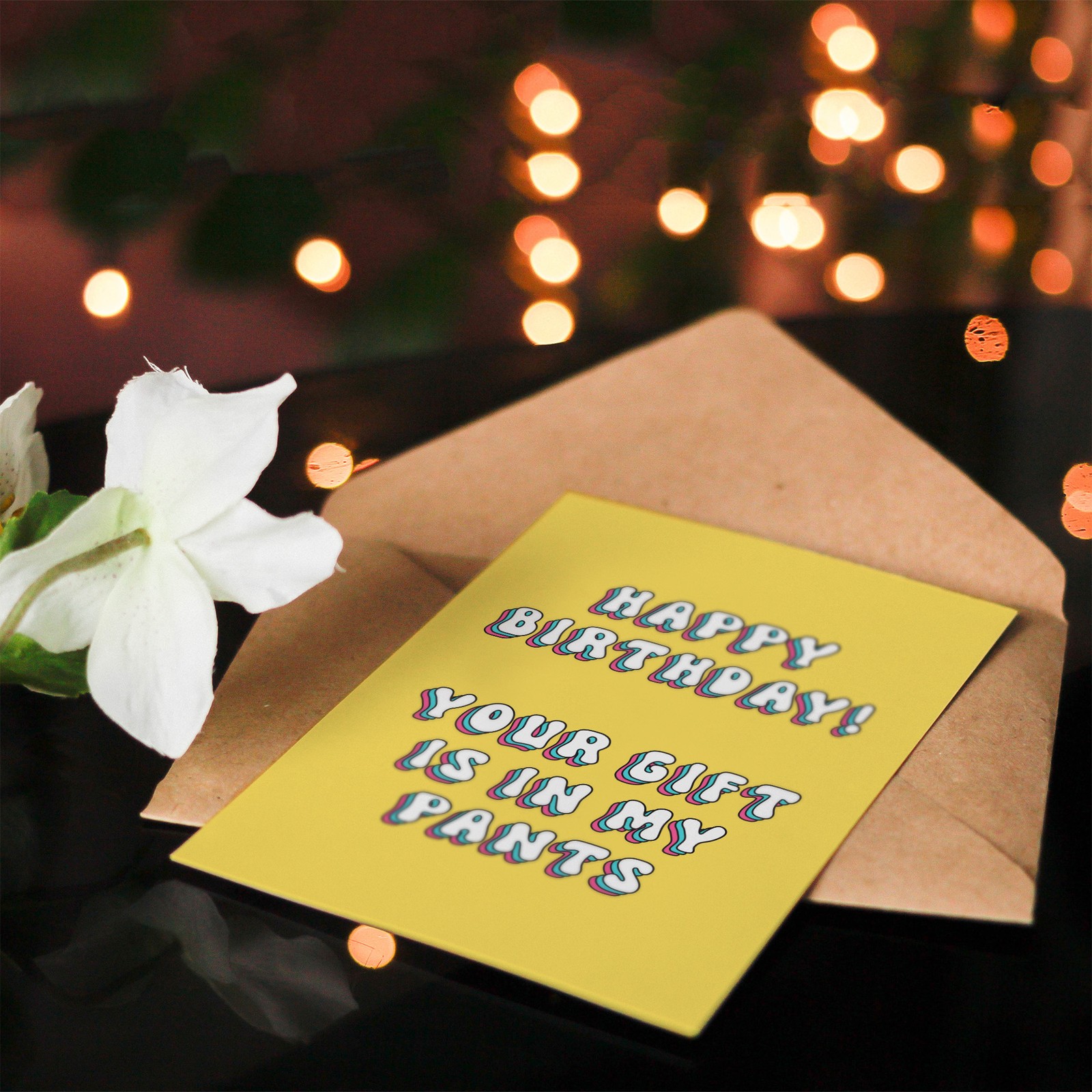 Greeting Card Your Gift Is In My Pants Funny Adult Humour Birthday