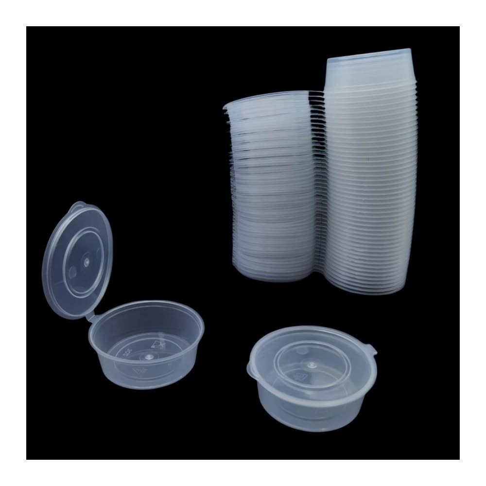50 Pieces Small Sauce Containers Plastic Cups,Reusable Condiment Cups,Souffle…