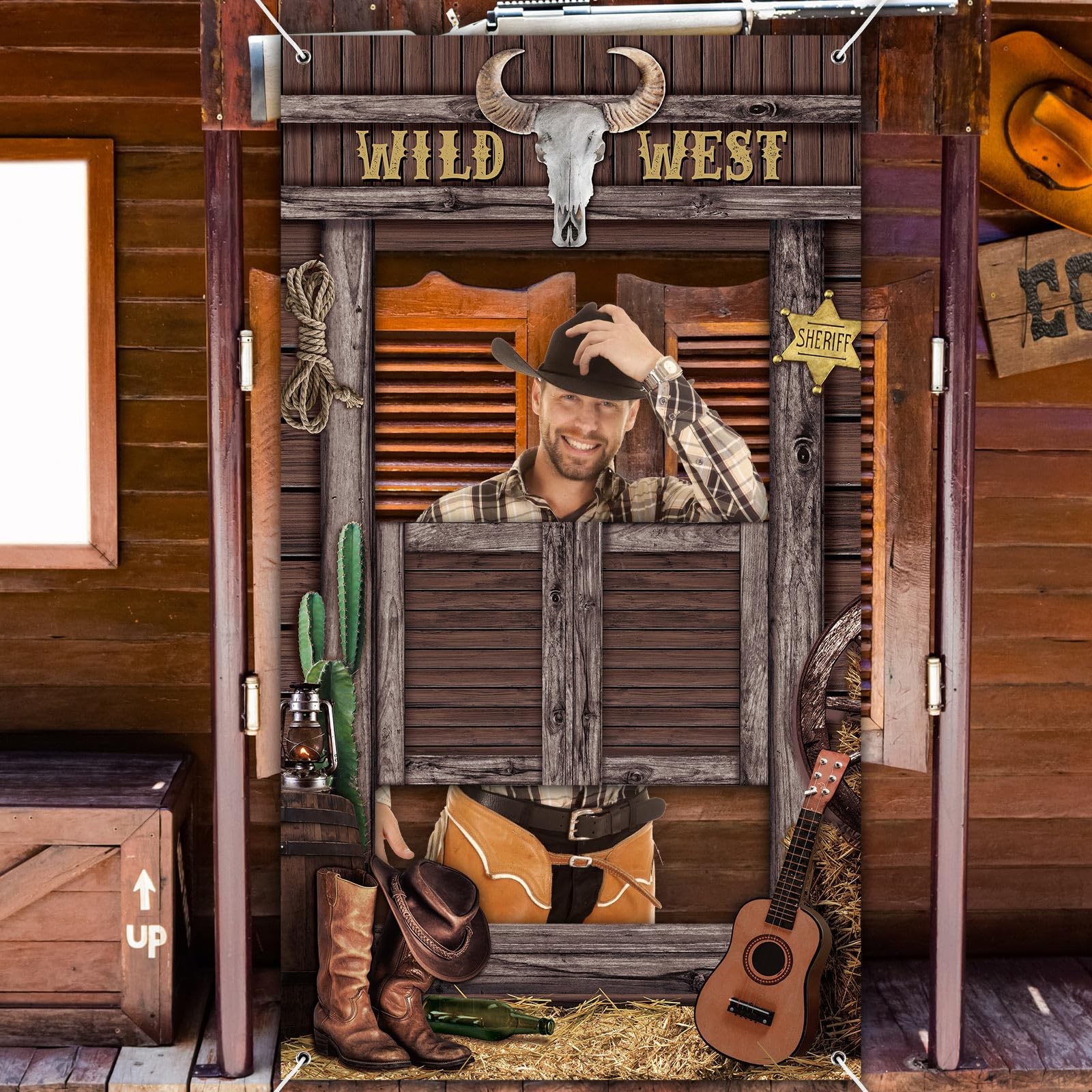 Blosssound Wild West Party Decorations Western Cowboy Photo Booth Multi Color