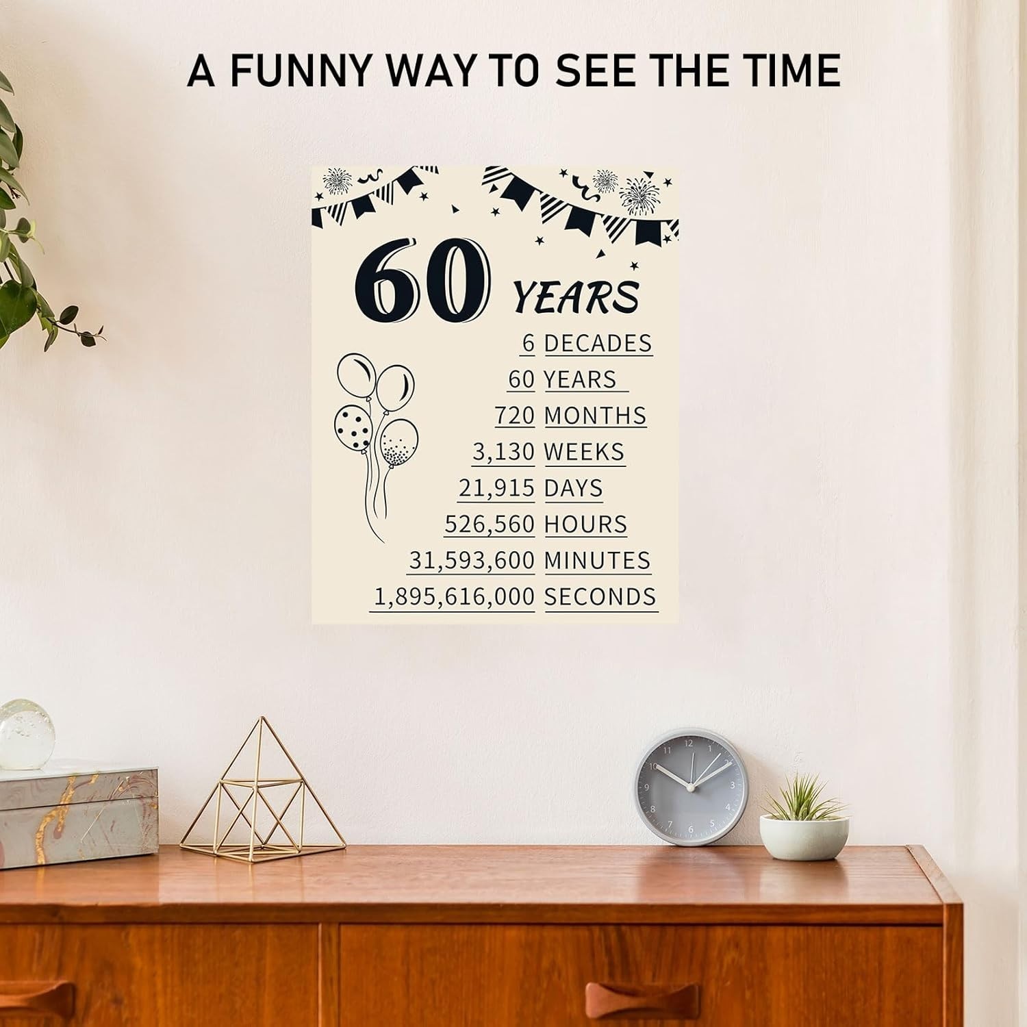 Retro 60th Birthday Decorations: 3 Vintage Posters Celebrating 1966 Memories