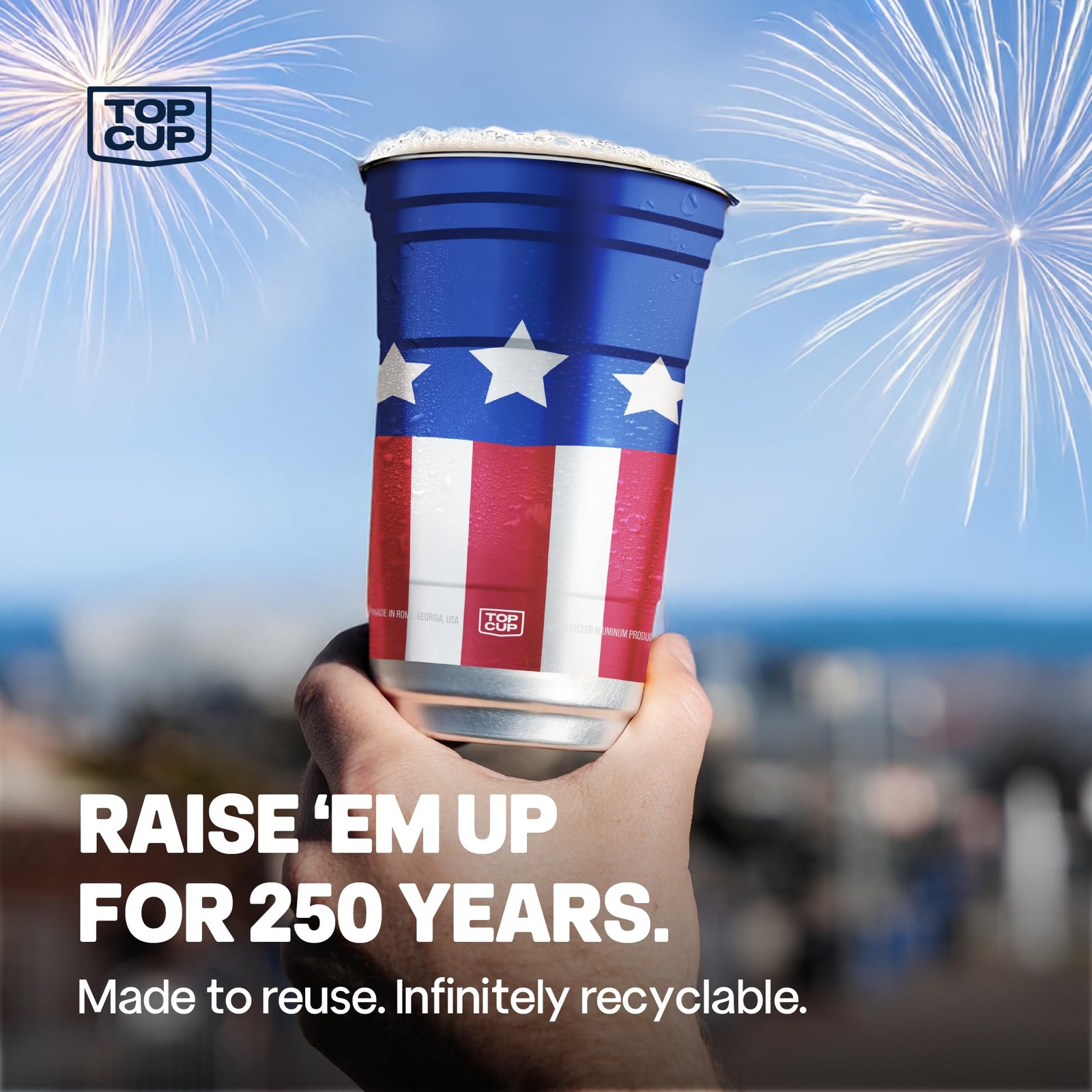 America’s 250th Birthday 20 oz Reusable Aluminum Party Cups 20 Count | Durabl…