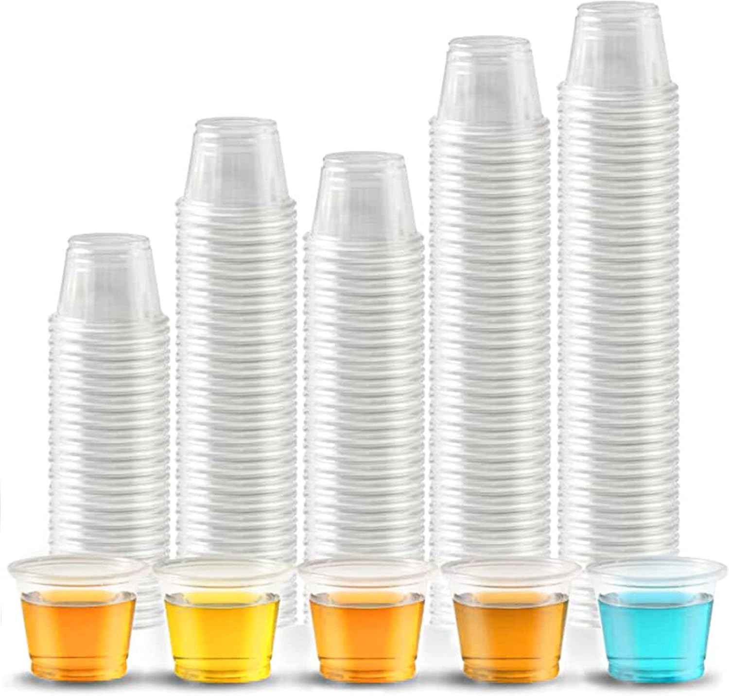 500 Count -1 oz Disposable Shot Glasses,Shatterproof No Lids, 1oz Jello Shot