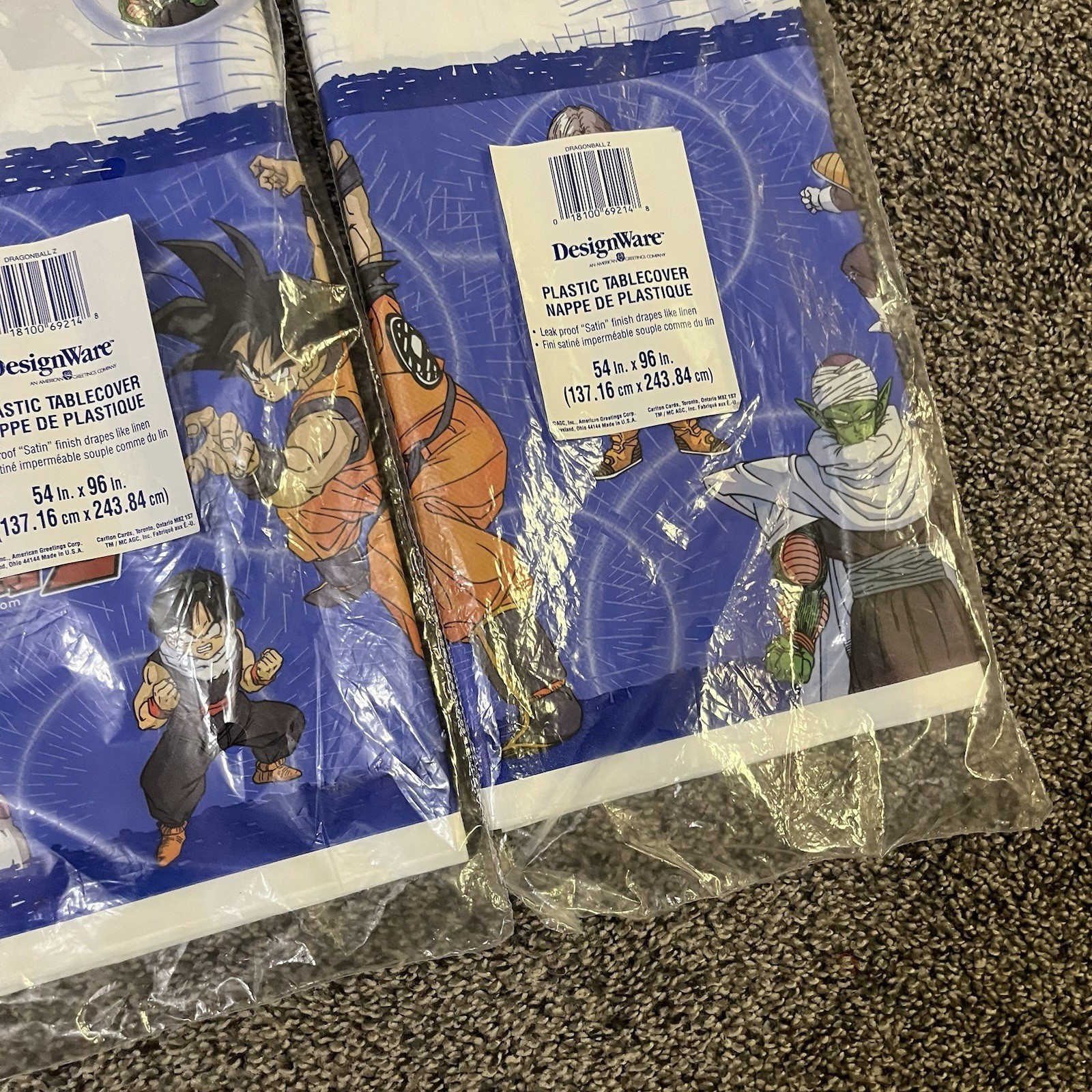 Lot 3 Dragon Ball Z Tablecover Party Decoration Goku Birthday Supplies NOS 1999