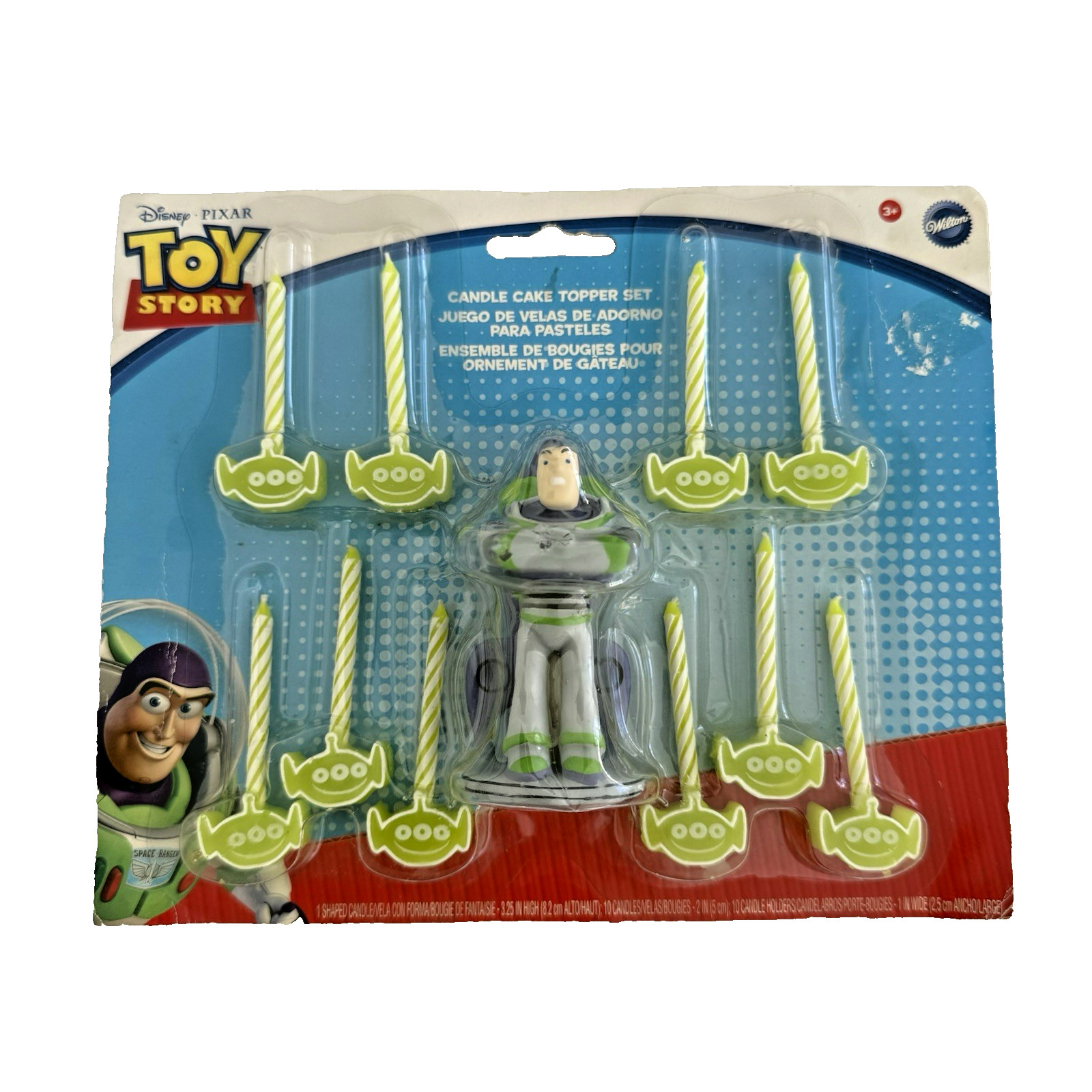 Disney Toy Story Buzz Lightyear Figure Birthday Candle 8 Green Alien Cake Topper