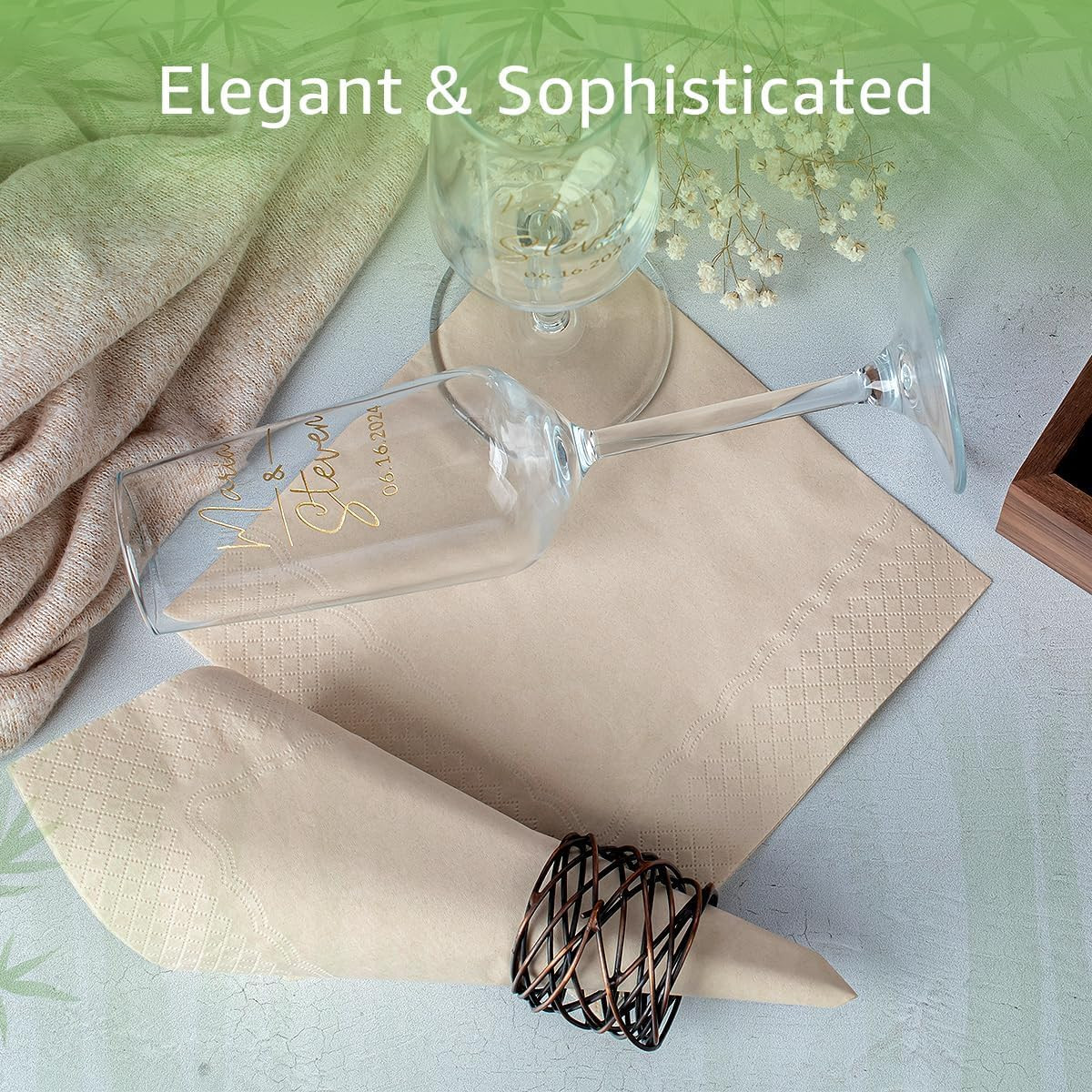 50 Pack 100% Bamboo Everyday Napkins – 2-Ply FSC 50 Napkins, Light Brown
