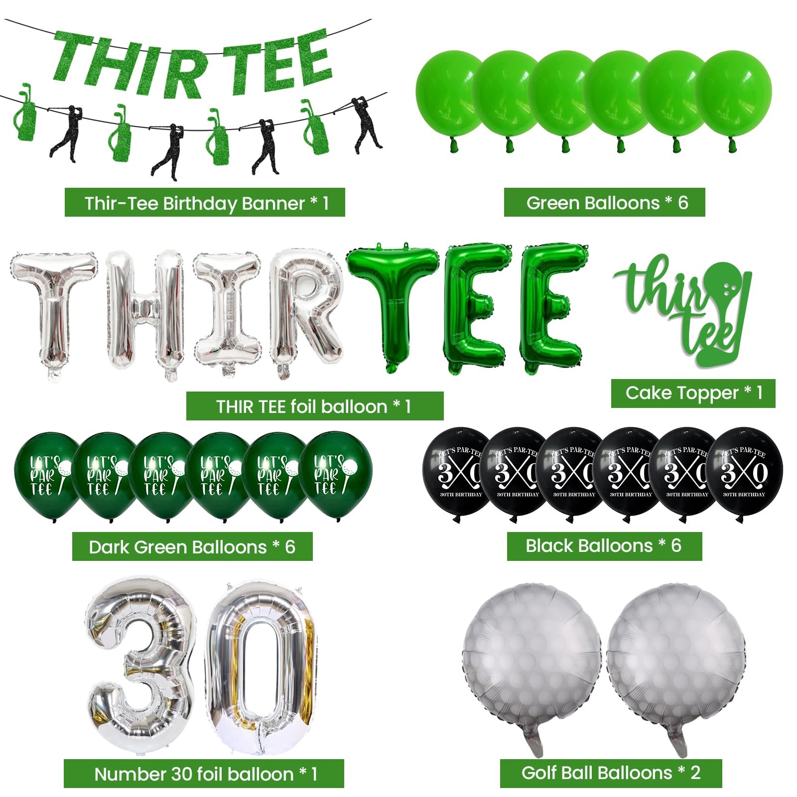 30th Birthday Decorations for Him, Golf 30th Birthday Party Decoration Themed…