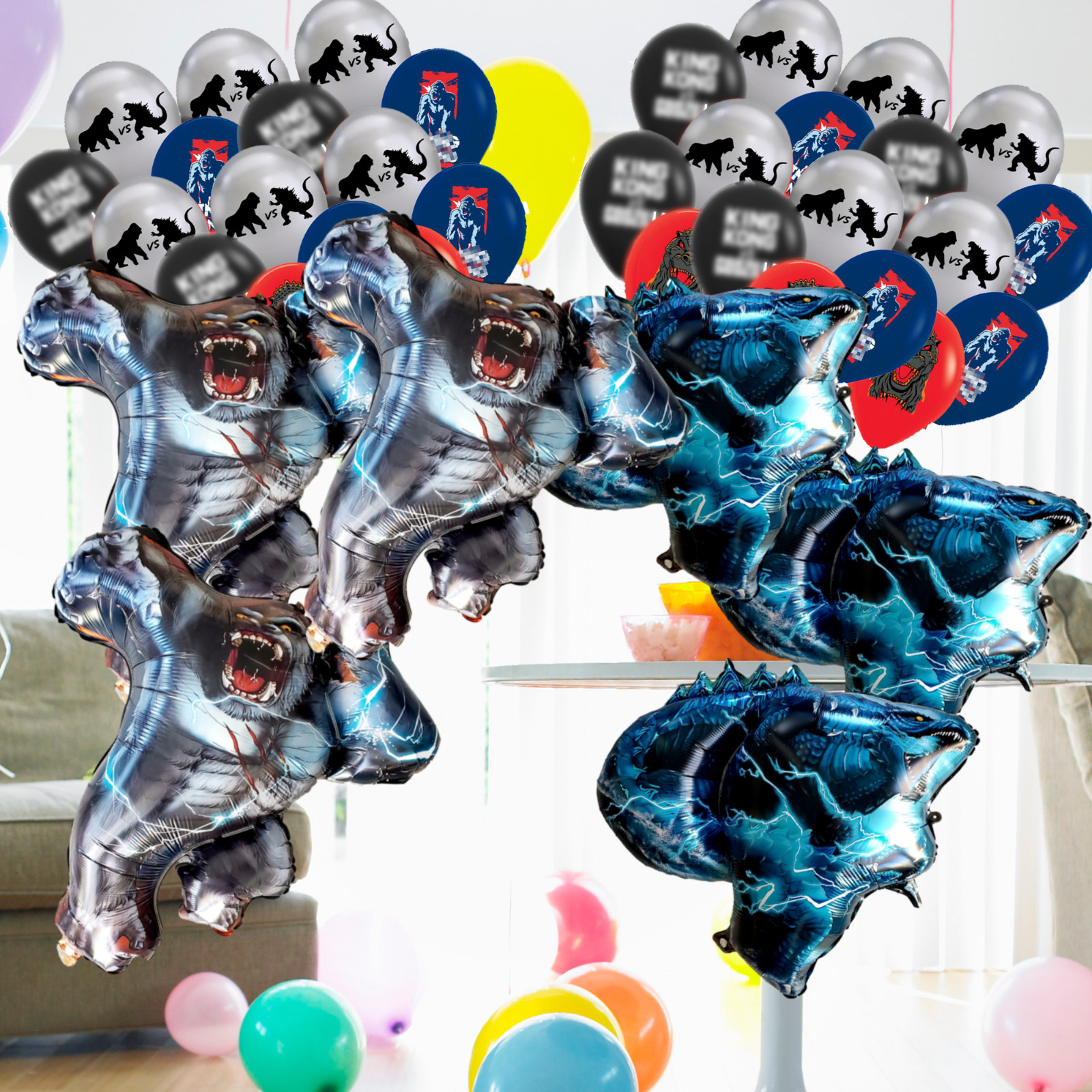 GODZILLA KING KONG 22PC BANNER birthday party supplies centerpiece decoration