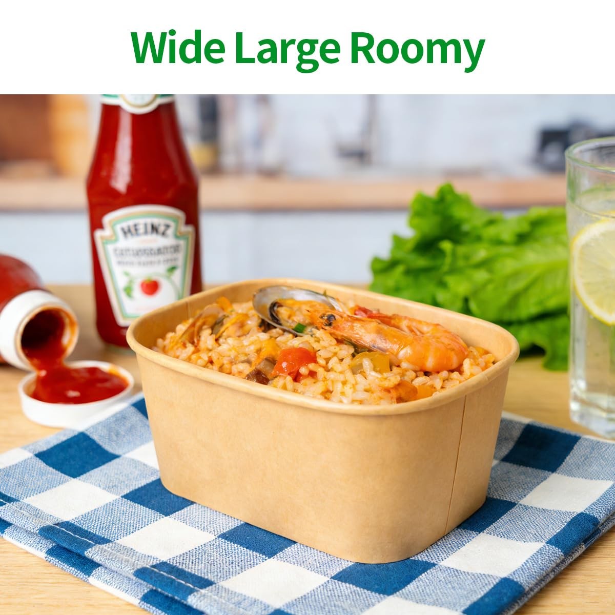 bloomoon 35 oz Disposable Meal Prep Containers with Lids 50 Pack
