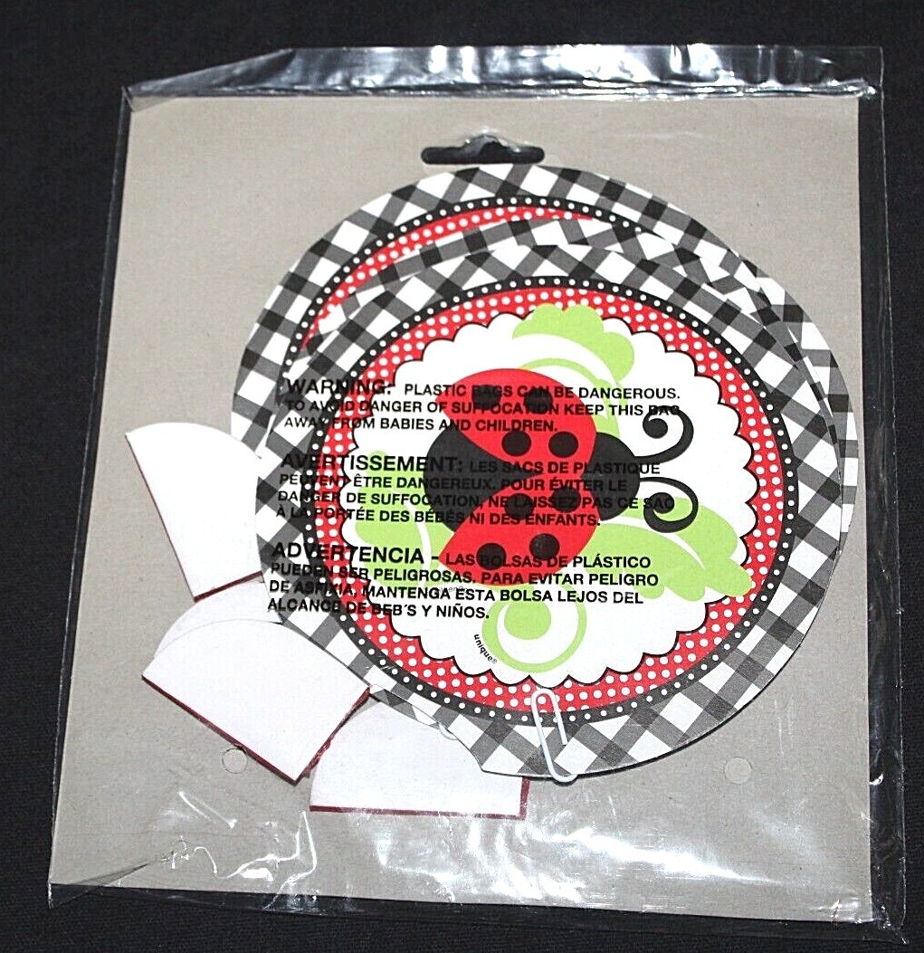 Unique Red Ladybug Honeycomb Decorations – 4 Ct