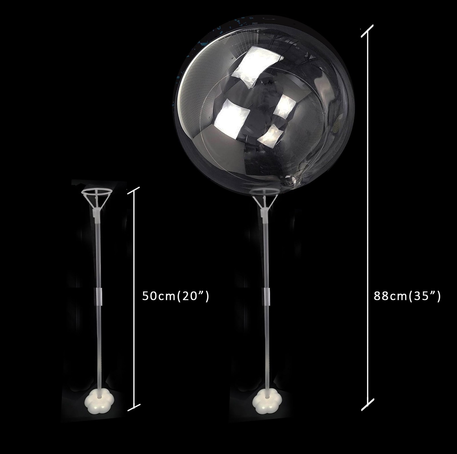 Clear Transparent Balloon Sticks and Stands 10pc set, holders, reusable ballo…