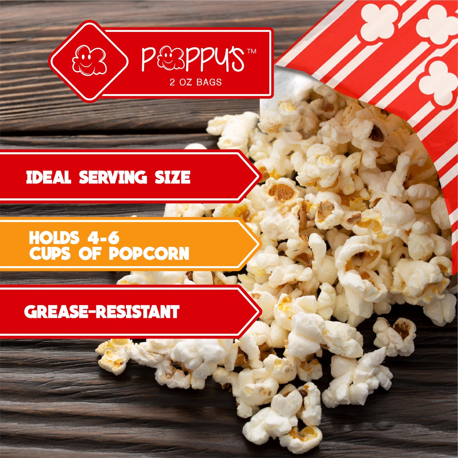 Flat Bottom Paper Popcorn Bags – 500 Pack 2 oz Concession-Grade Bags, Popcorn…