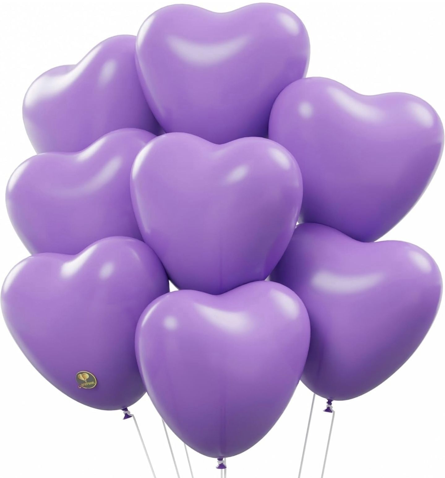 Afterloon 24 Pc Purple Heart Balloons 12in Biodegradable Latex Party Decor