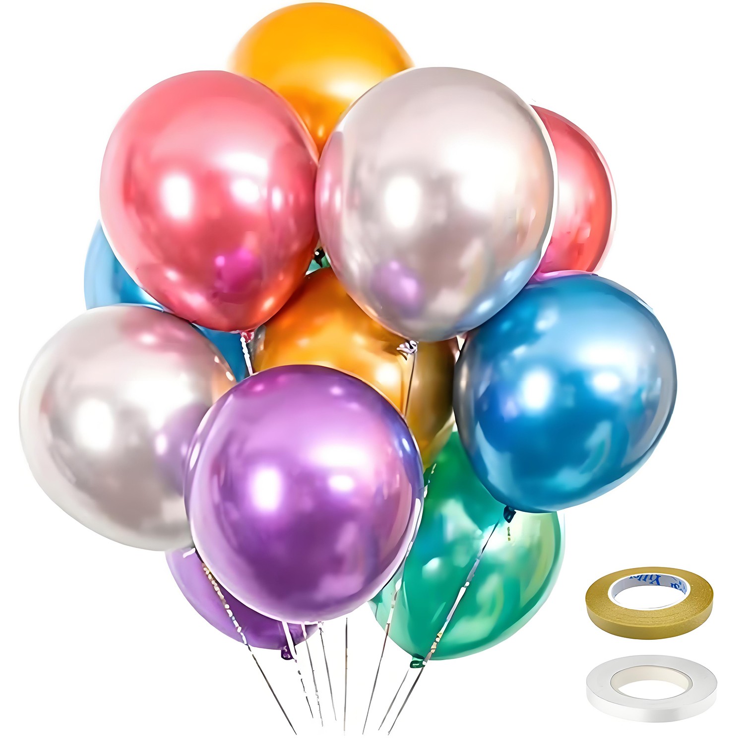 50pcs Rainbow Latex Balloons 12″ Party Balloons, Birthday Balloons Decorations