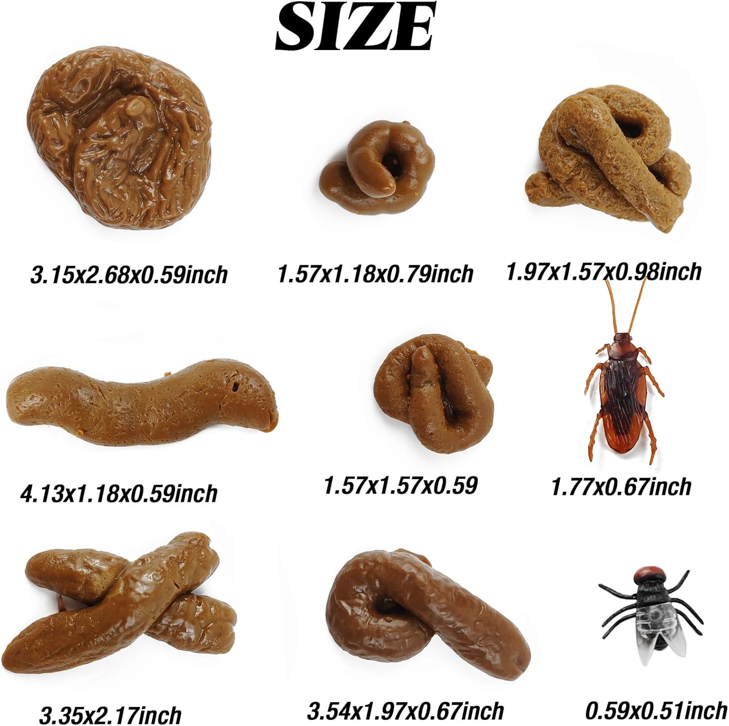 47PCS Fake Poo Kit Realistic Fake Turd Prank Floating Poo, Fake Dog Poop Toys wi