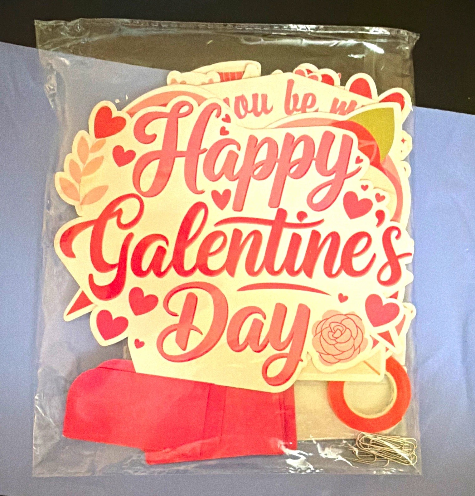 Galentine’s Day Valentine’s Table Centerpiece Cutouts, Paper Hearts Pink Red