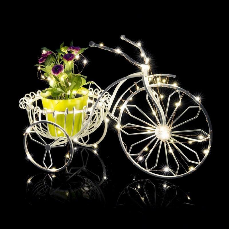 20 White LED Fairy String Light Weatherproof Wire w/ Timer 6ft Battery Operated
