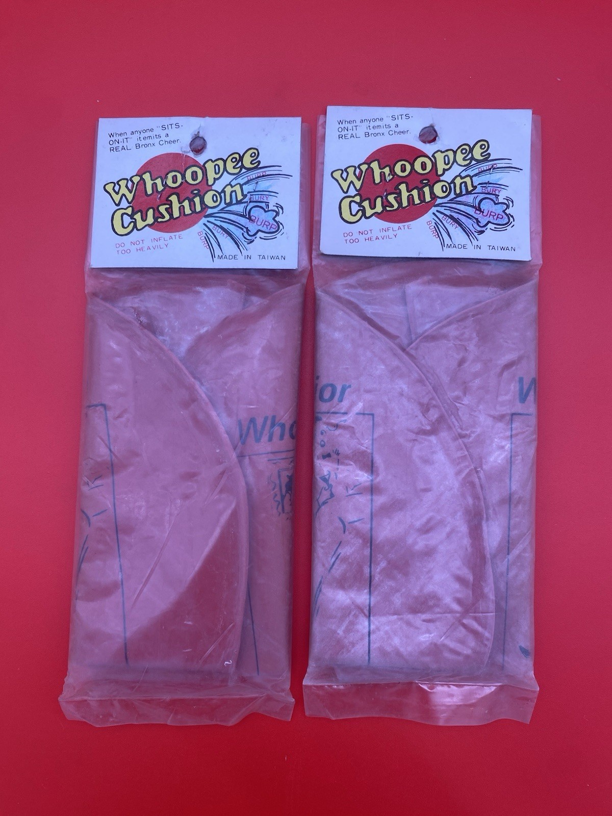 Whoopee Cushions Pair of Vintage Fart Noise Toys – Sealed – 1970’s New Old Stock