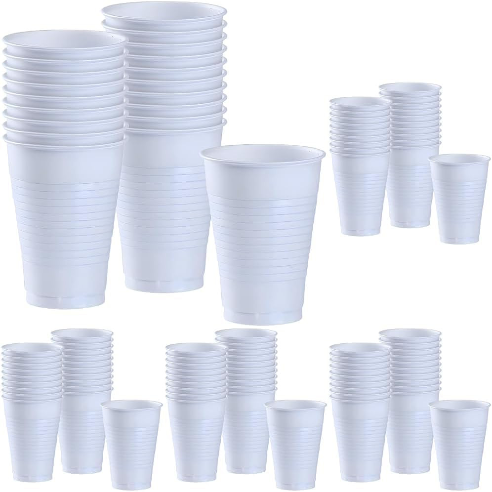 White Solid Color Plastic Party Cup (12 Oz.) 20 Count – Durable & Stylish, Perfe