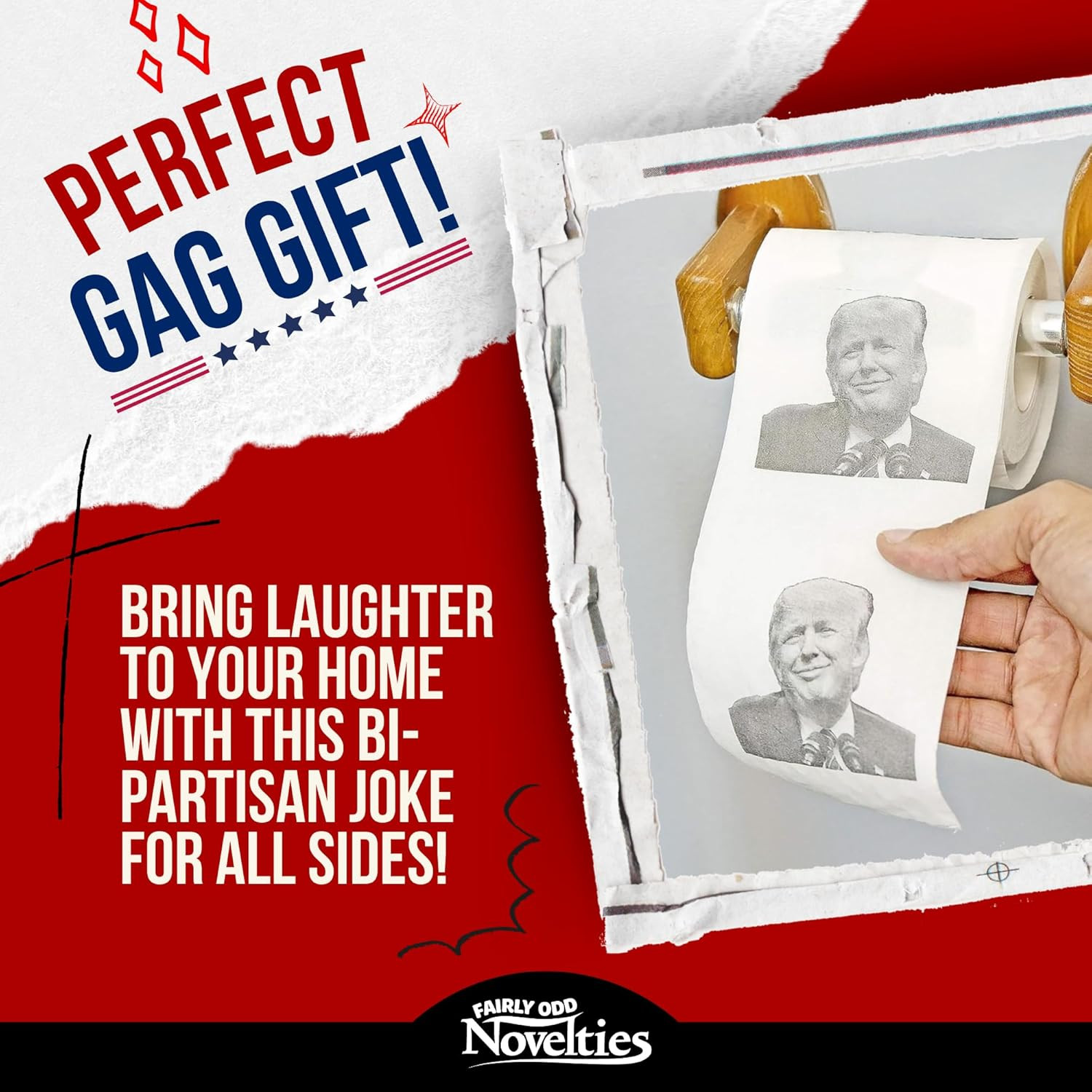 Donald Trump Novelty Political Humor Funny Toilet Paper Gag Gift, Set of 3 Rolls