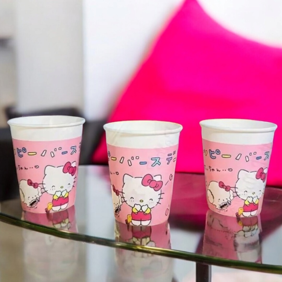 250ml Sanrio Hello Kitty 50 Pc Thick Disposable Paper Cups All Occasion Birthday