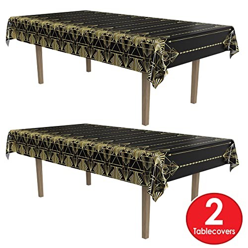 2-Count Great 1920s Tablecover, Art Deco Decor & Table Decorations for Party,