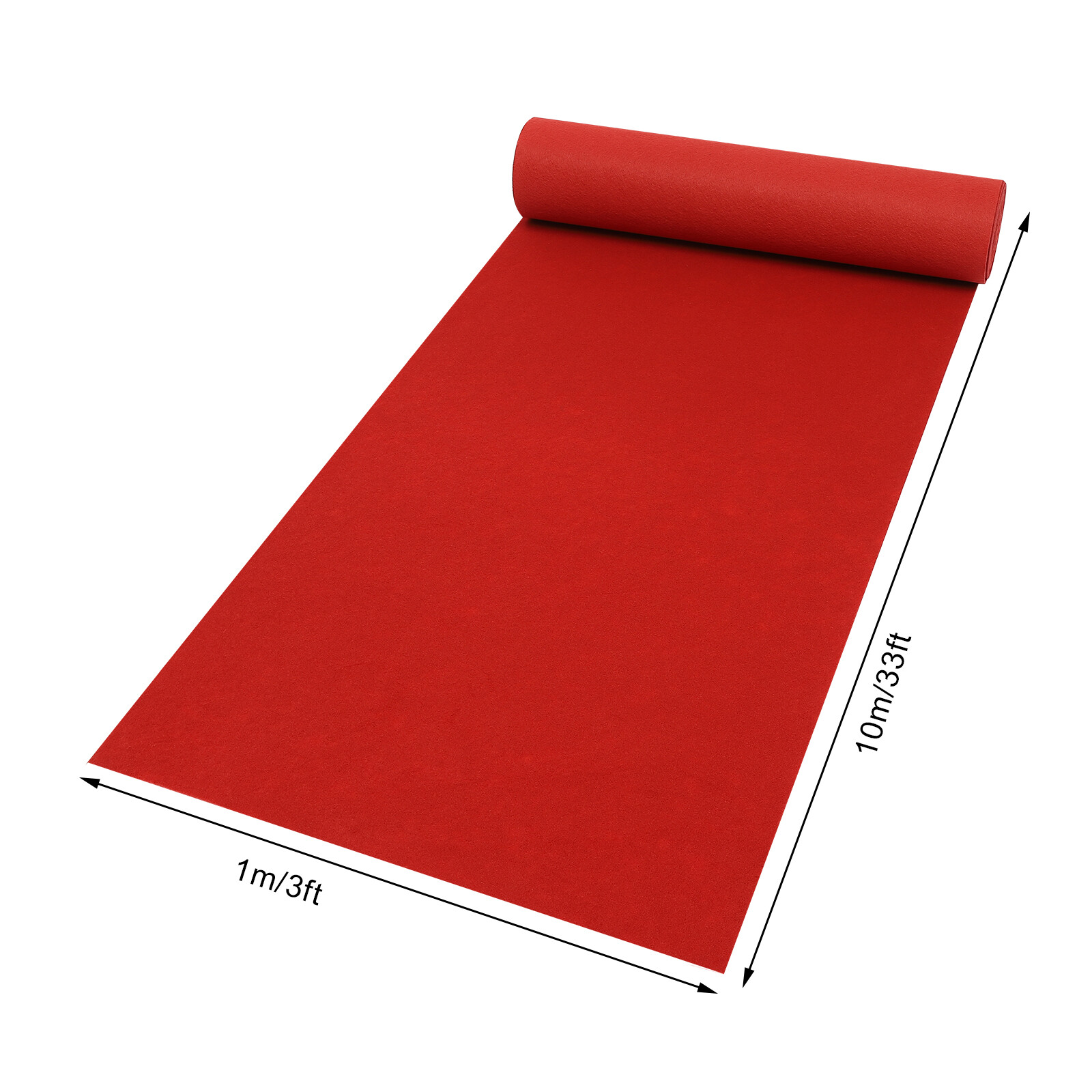 Red Carpet Runner For Party 33*3 ft Prom Decoration Not Slip Red Aisle Rug