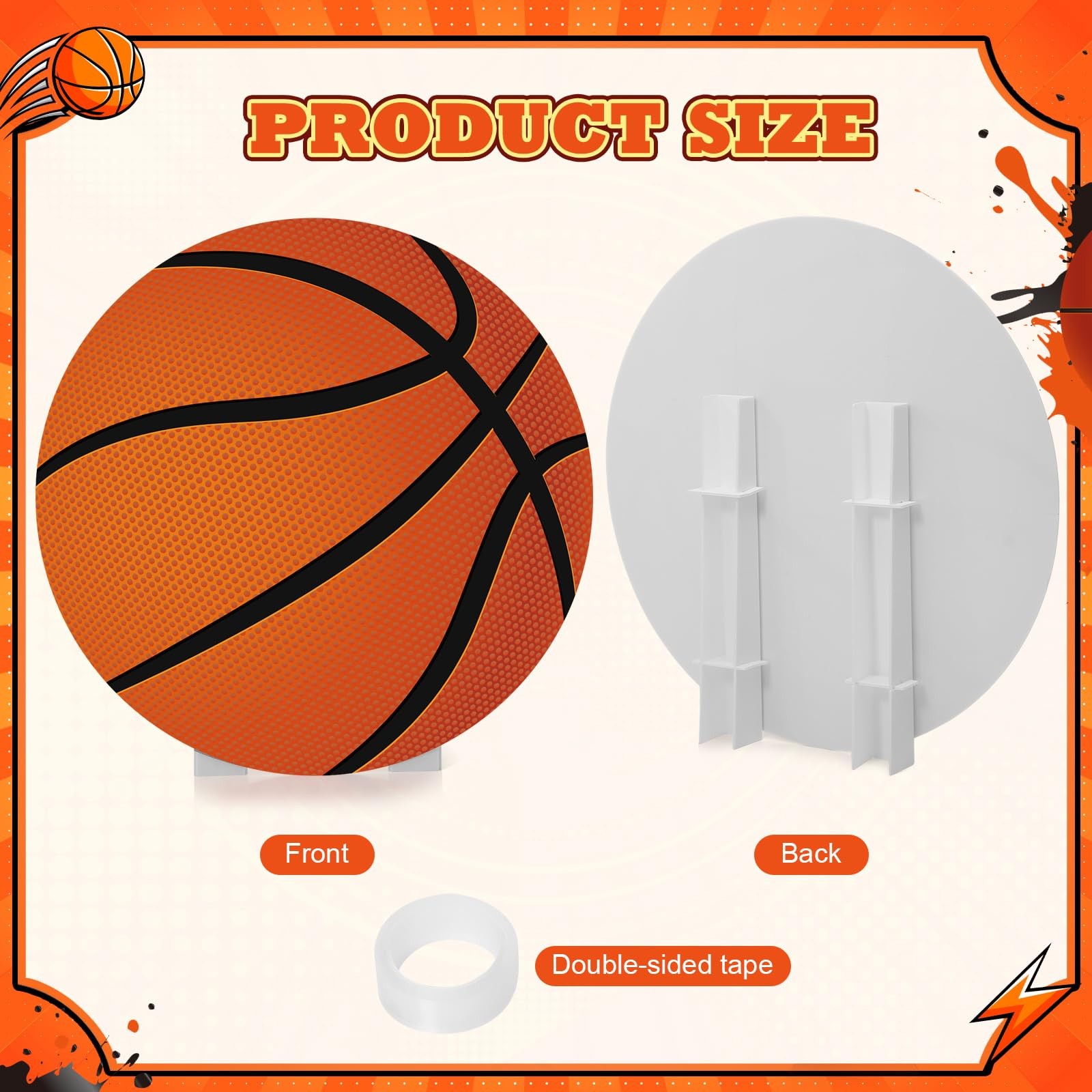 3.9 ft Large Basketball Party Signs Decoration Sports Cardboard Cutout Stand …