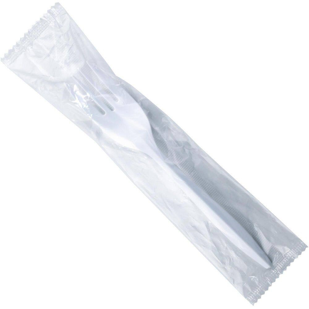 Individually Wrapped Disposable Polypropylene Tableware Forks, 1000/Carton