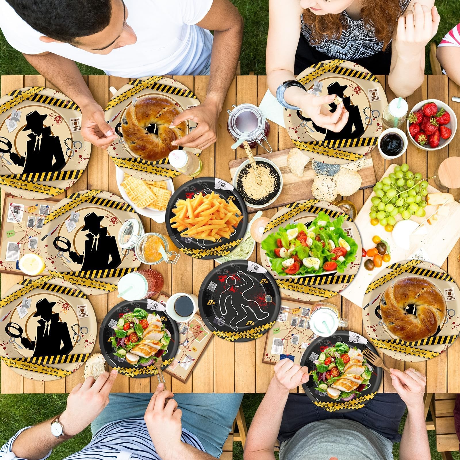 96 Pcs Detective Theme Plates and Napkins Top Secret Agent Spy Party Supplies…