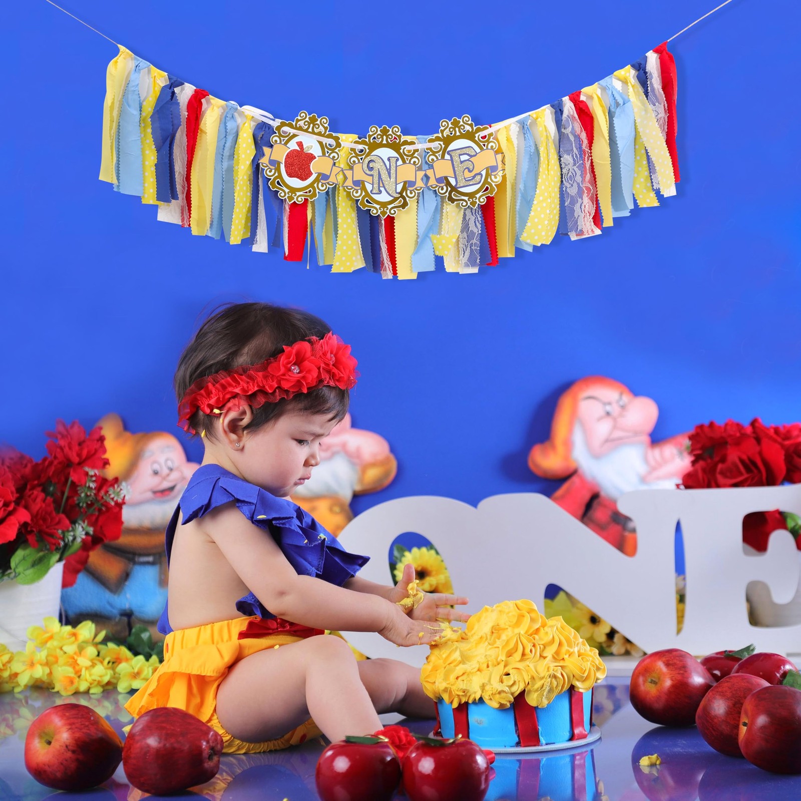 Princess 1st High Chair Banner – Princess Highchair Decor for Girls, Apple & …