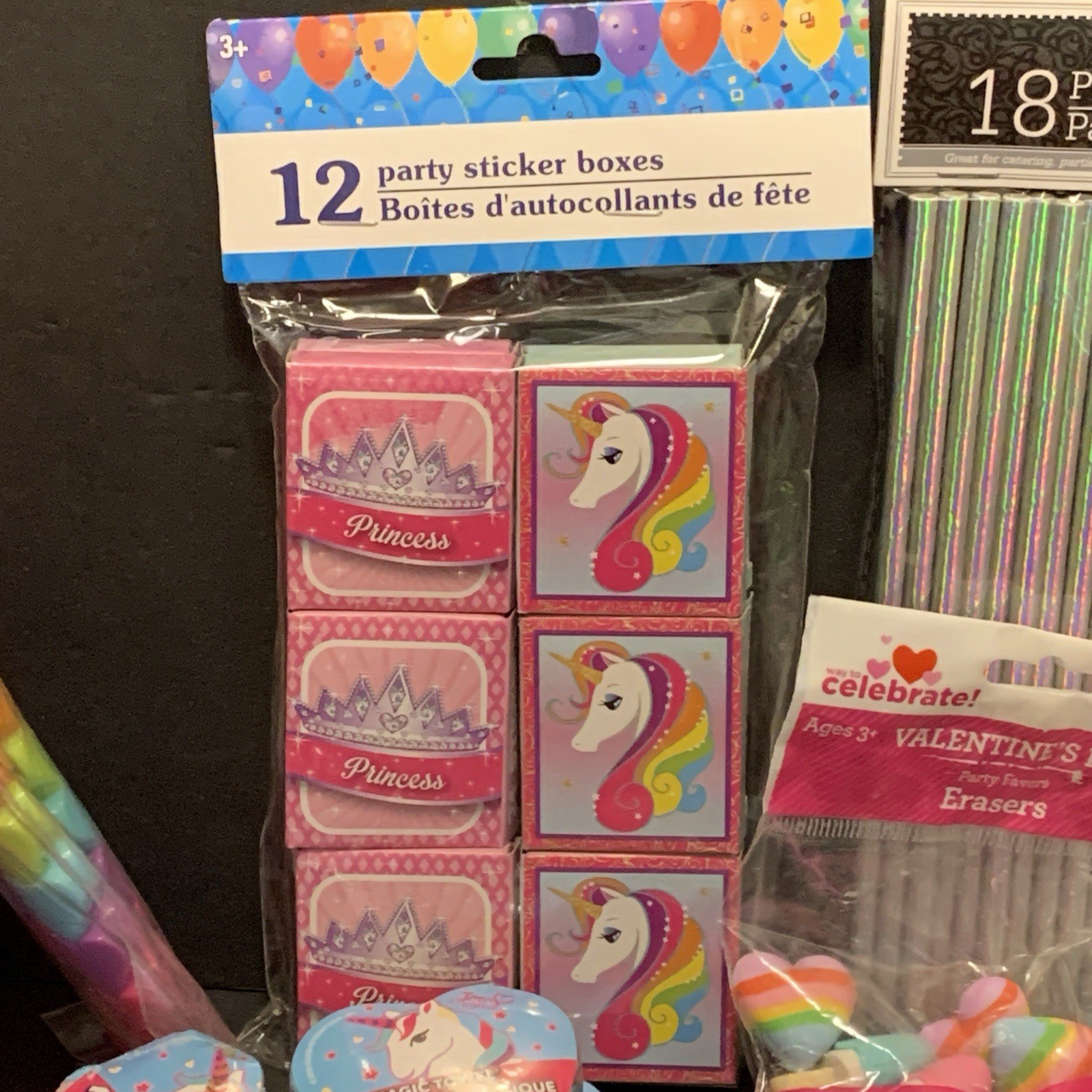 Princess Party Girl’s Hearts Unicorns Guest Gifts Birthday Girl Pink Lot NEW