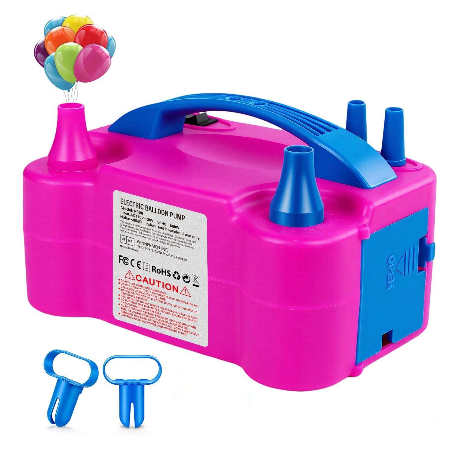 Balloon Pump Dual Nozzle 110V 600W for Party